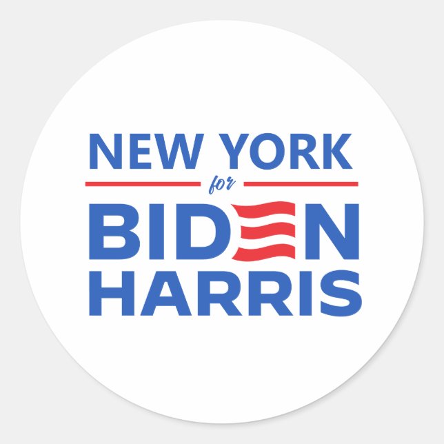 Sticker Rond New York pour Biden Harris (Devant)