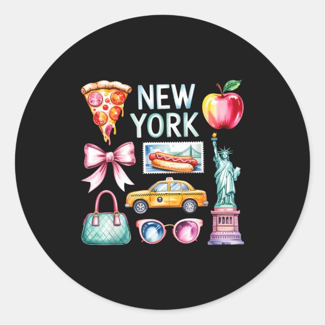 Sticker Rond New York Trip - Girls Trip  (Devant)