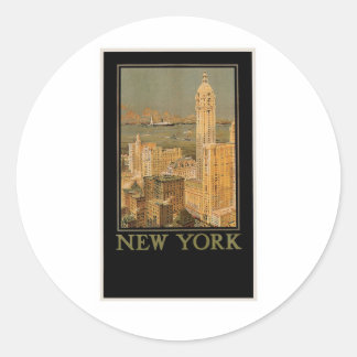 Sticker Rond New York vintage de Glasgow par la ligne d'Ancre