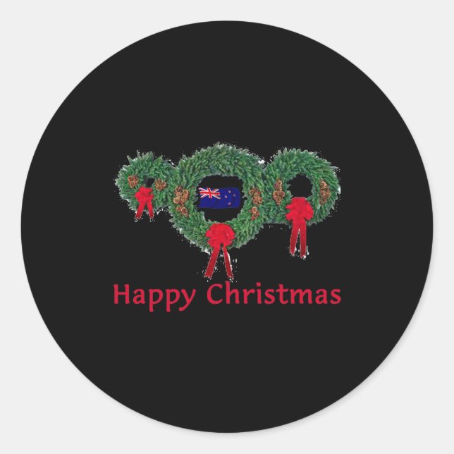 Sticker Rond New Zealand Christmas 2 T Shirt  (Devant)