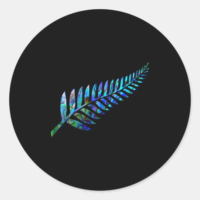 Sticker Rond New Zealand Fern  (Devant)