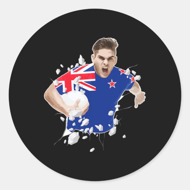 Sticker Rond New Zealand Rugby Jersey 2021 New Zealand Rugby  (Devant)