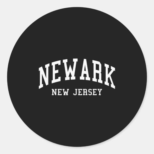 Sticker Rond Newark - New Jersey - Throwback Design - Clic  (Devant)