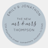 Newlyweds Nom du retour Adresse Dusty Blue