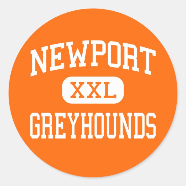 Sticker Rond Newport - Greyhounds - High - Newport Arkansas (Devant)