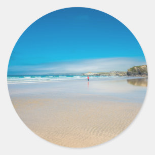 Sticker Rond Newquay sur la côte nord de Cornouailles. Angleter