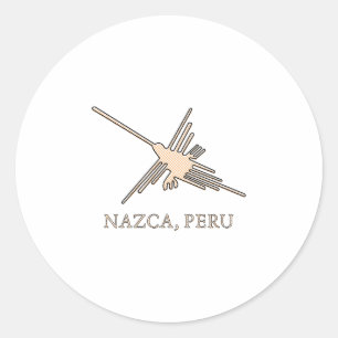 Sticker Rond Newsprint de Nazca Hummingbird