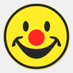 Sticker Rond Nez rouge - jaune + vos idées