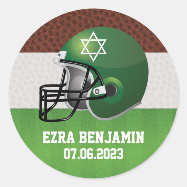 Sticker Rond NFL American Football Bar Mitzvah (Devant)