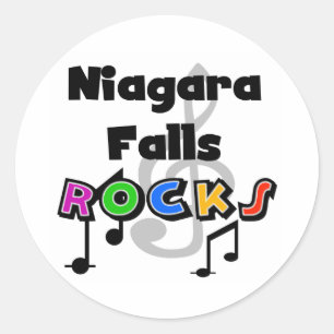 Sticker Rond Niagara Falls Rocks