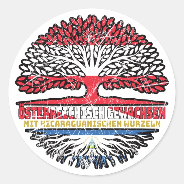 Sticker Rond Nicaragua Autriche (Devant)