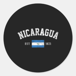 Sticker Rond Nicaragua Est. Drapeau du Nicaragua 1821, indépend