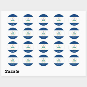 Sticker Rond Nicaragua & Nicaragua drapeau patriotes / sports