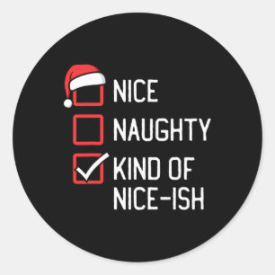 Sticker Rond Nice Liste Coquine Genre De Noël Nice