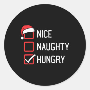 Sticker Rond Nice Liste de vilains Noël affamé