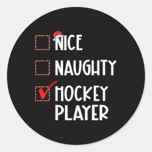 Sticker Rond Nice Naughty Hockey Liste des joueurs de hockey No