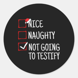 Sticker Rond Nice Naughty Ne Va Pas Tester Funny Noël