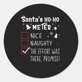 Sticker Rond Nice Naughty The Was There Promise Christmas 