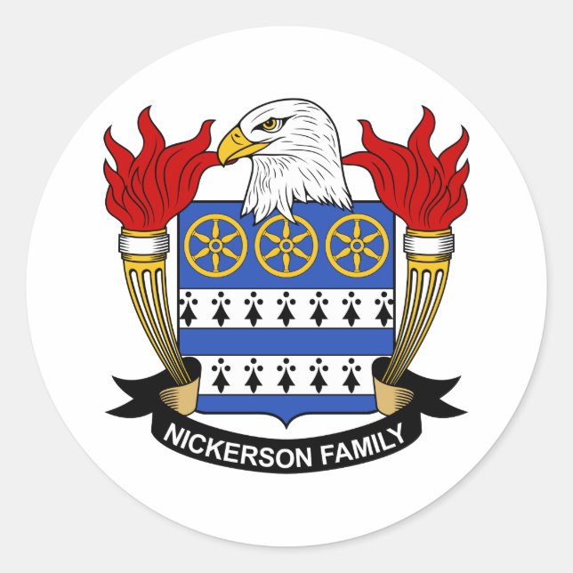 Sticker Rond Nickerson Family Crest (Devant)