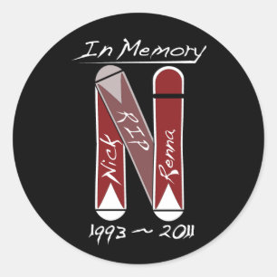 Sticker Rond NickStickerBlackLarge