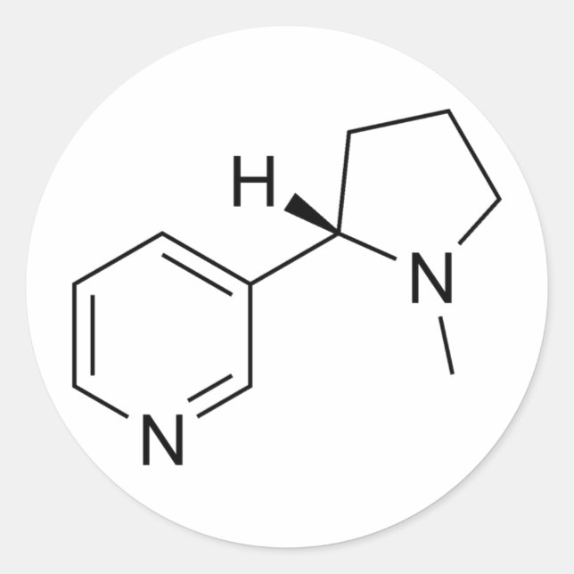 Sticker Rond Nicotine-Molécule (Devant)