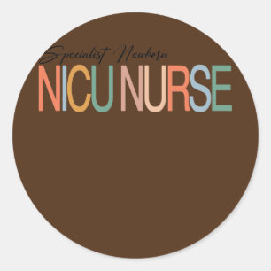 Sticker Rond NICU Infirmière néonatale Infirmière de l'ICU Soin