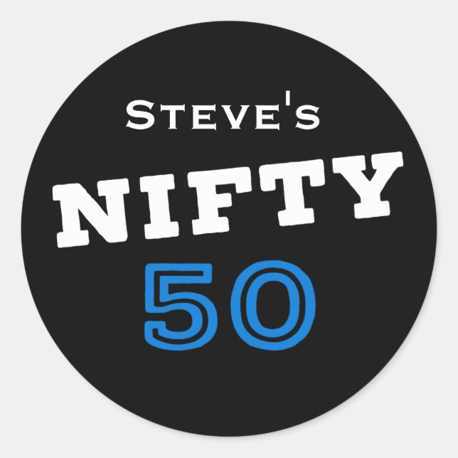 Sticker Rond Nifty 50 Anniversaire (Devant)