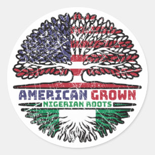 Sticker Rond Nigéria Nigéria États-Unis États-Unis