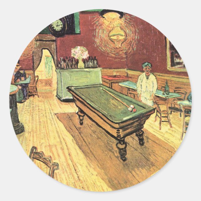 Sticker Rond Night Cafe, Place Lamartine par Vincent van Gogh (Devant)