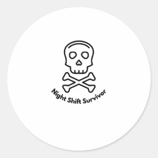 Sticker Rond Night Shift Survivor