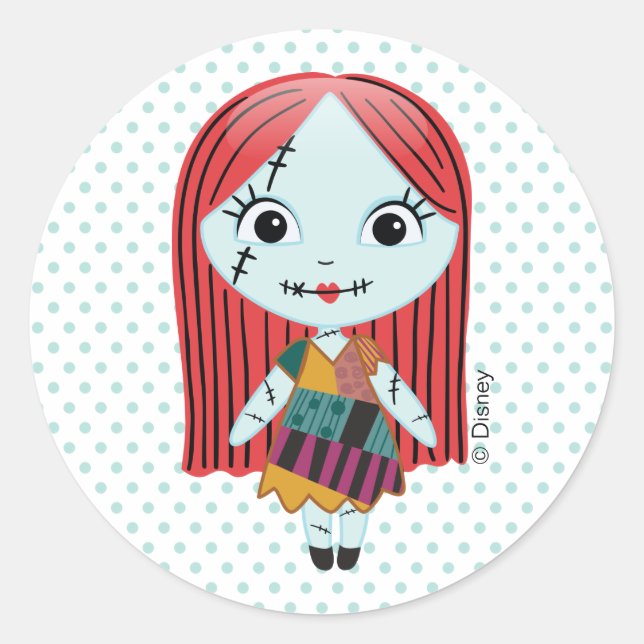Sticker Rond Nightmare Before Christmas | Sally Emoji (Devant)