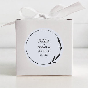 Sticker Rond Nikkah Elegant Cloud Botanical Wedding Favor