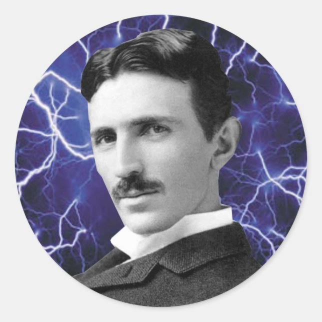 Sticker Rond Nikola Tesla (Devant)