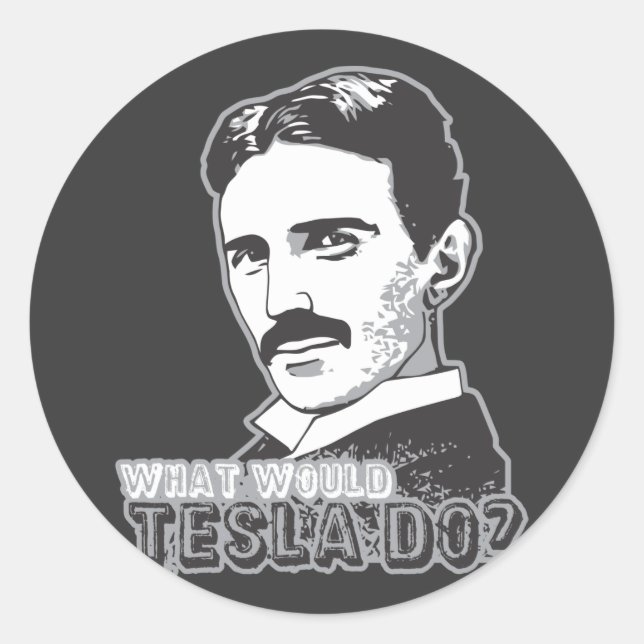Sticker Rond Nikola Tesla (Devant)