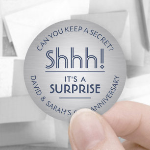 Sticker Rond N'IMPORTE QUEL Anniversaire Surprise Marine Bleu B