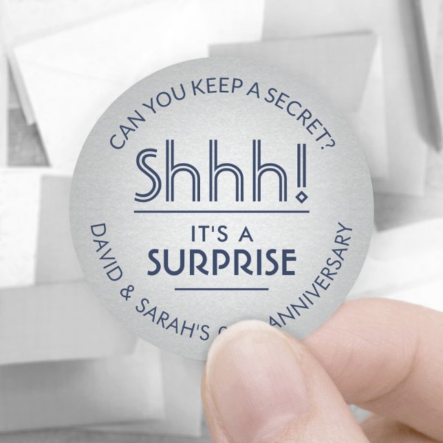 Sticker Rond N'IMPORTE QUEL Anniversaire Surprise Marine et Fau (Créateur téléchargé)