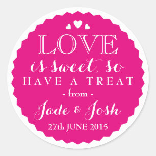 Sticker Rond N'IMPORTE QUELLE COULEUR Mariage Favoriser Sweet J