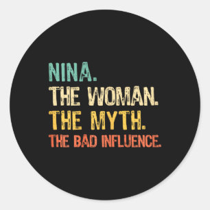 Sticker Rond Nina La Femme Le Mythe La D Influence Drôle Rétr