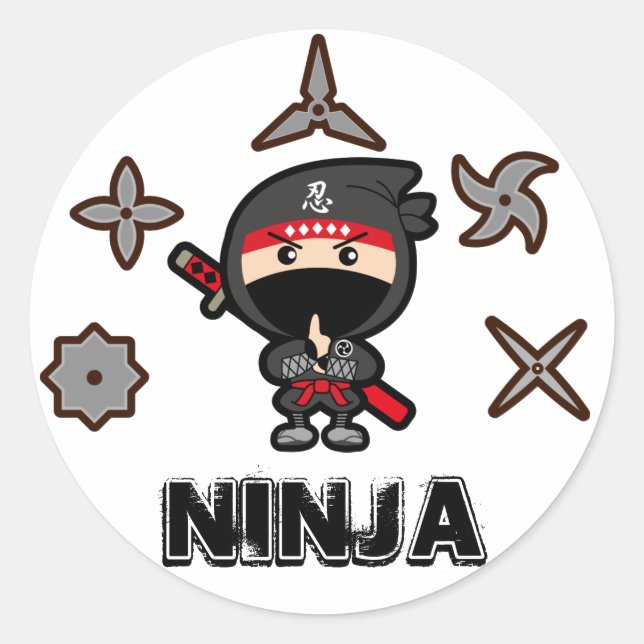 Sticker Rond Ninja Boy (Devant)