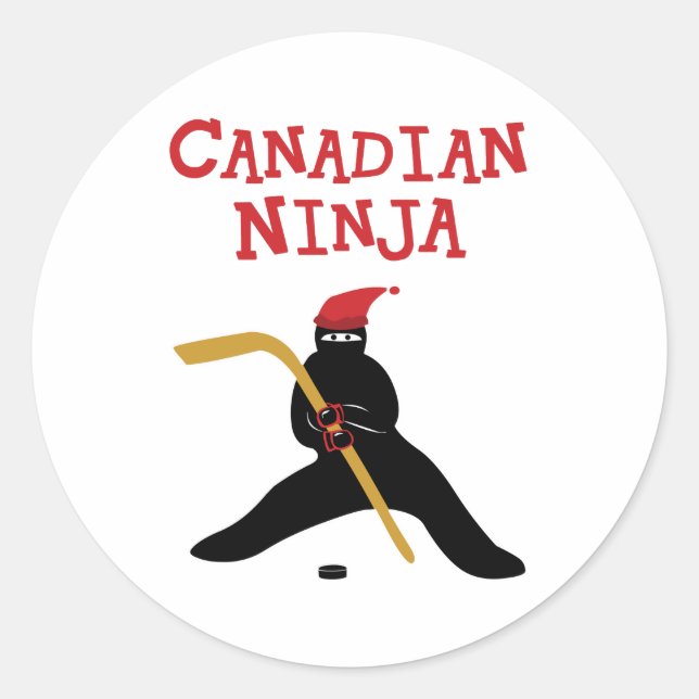 Sticker Rond Ninja canadien (Devant)