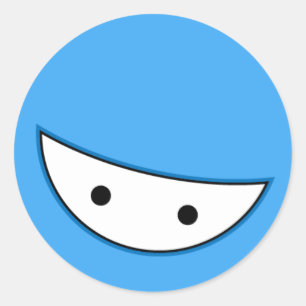 Sticker Rond Ninja font face (bleu