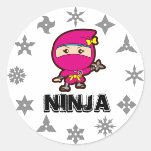 Sticker Rond Ninja Girl