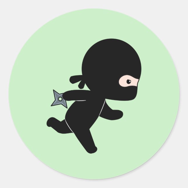 Sticker Rond Ninja minuscule en vert (Devant)