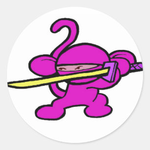 Sticker Rond Ninja rose sur Garde-Aucuns mots