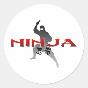 Sticker Rond Ninja Silhouette