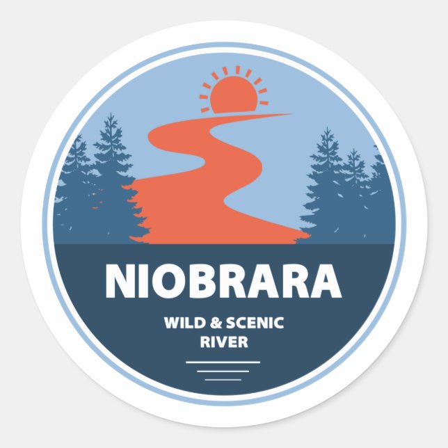 Sticker Rond Niobrara Wild Et Rivière Pittoresque Nebraska (Devant)