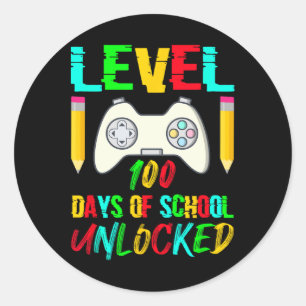 Sticker Rond Niveau 100 Jours De Jeux Vidéo De Gamer Déverrouil