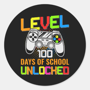 Sticker Rond Niveau 100 Jours De Jeux Vidéo De Gamer Déverrouil