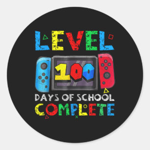 Sticker Rond Niveau 100 Jours D'École Terminer Joyeux 100E Jour