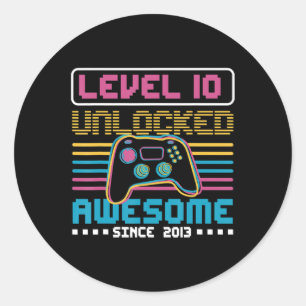 Sticker Rond Niveau 10 déverrouillé stupéfiant depuis 2013 Jeu
